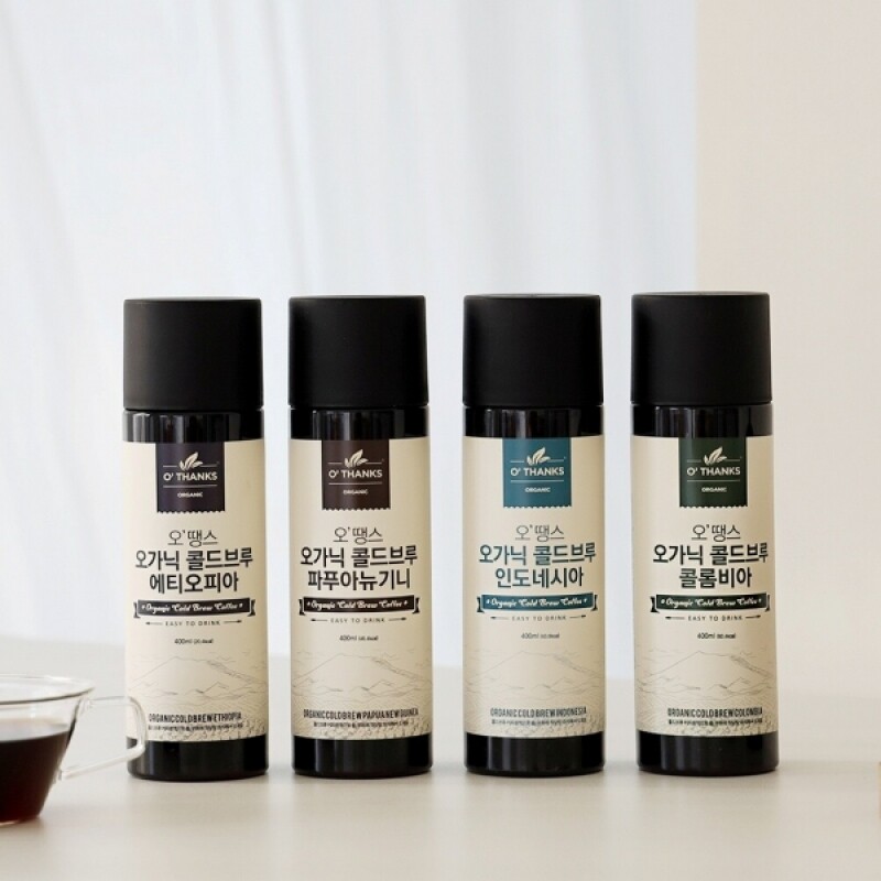 오땡스,(1+1) 오땡스 유기농 콜드브루 더치커피 아메리카노 원액 액상 커피 (400ml x 2개, 교차 구매 가능)