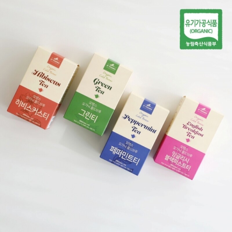 오땡스,(1+1) 오땡스 오가닉 콜드브루 허브티 스틱 그린티 페퍼민트티 히비스커스티 홍차 (200ml x 2개, 교차 구매 가능)