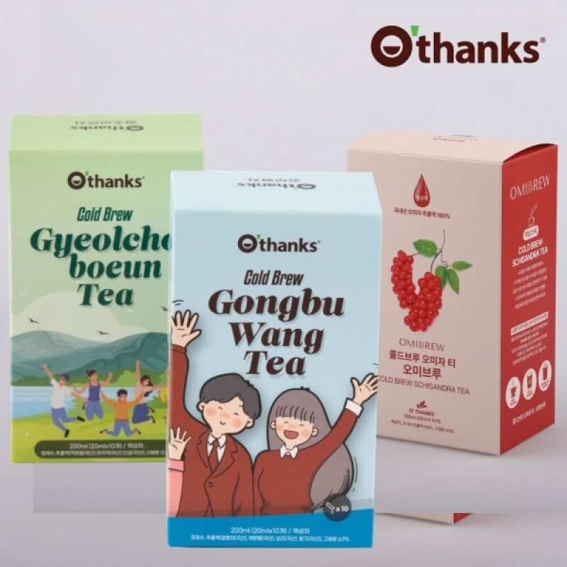 오땡스,[1+1] 오땡스 콜드브루 한방차 / 공부왕차, 결초보은차, 오미자차 (200ml x 2개, 교차 구매 가능)
