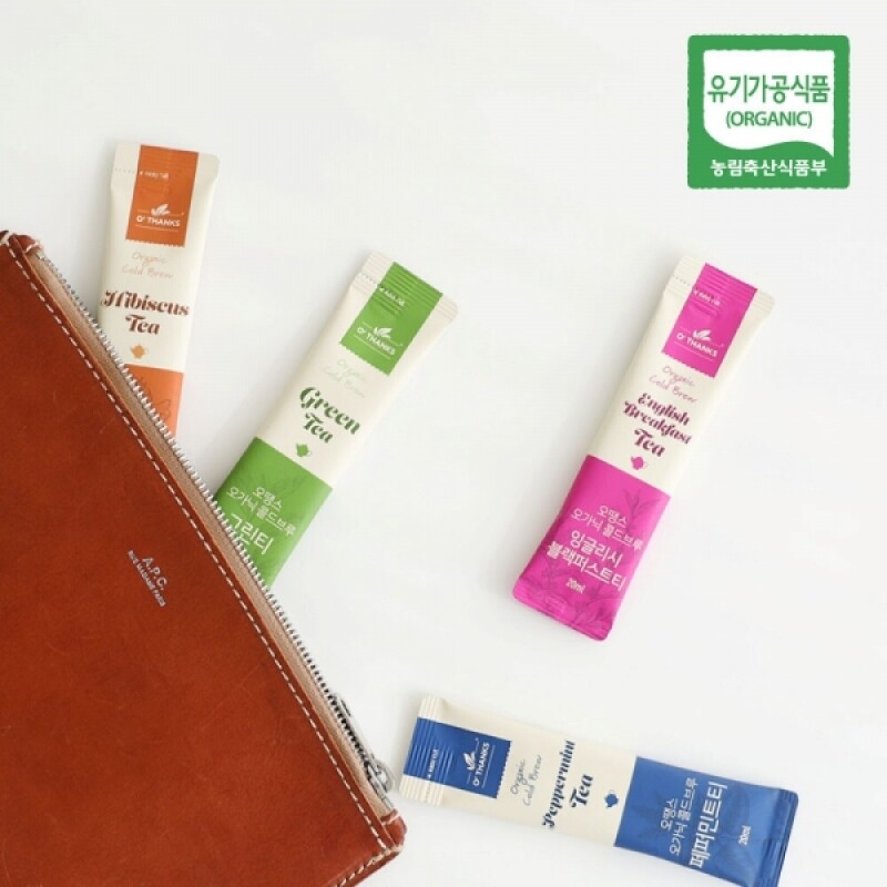 오땡스,오땡스 오가닉 콜드브루 허브티 스틱 그린티 페퍼민트티 히비스커스티 홍차 200ml (20mlx10입)